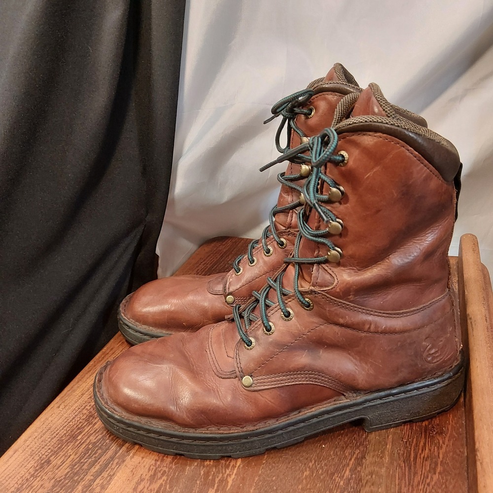 Georgia Boot G8083 Eagle Light 8 Inch Opanka Work Boots Mens 12 M Brown Leather